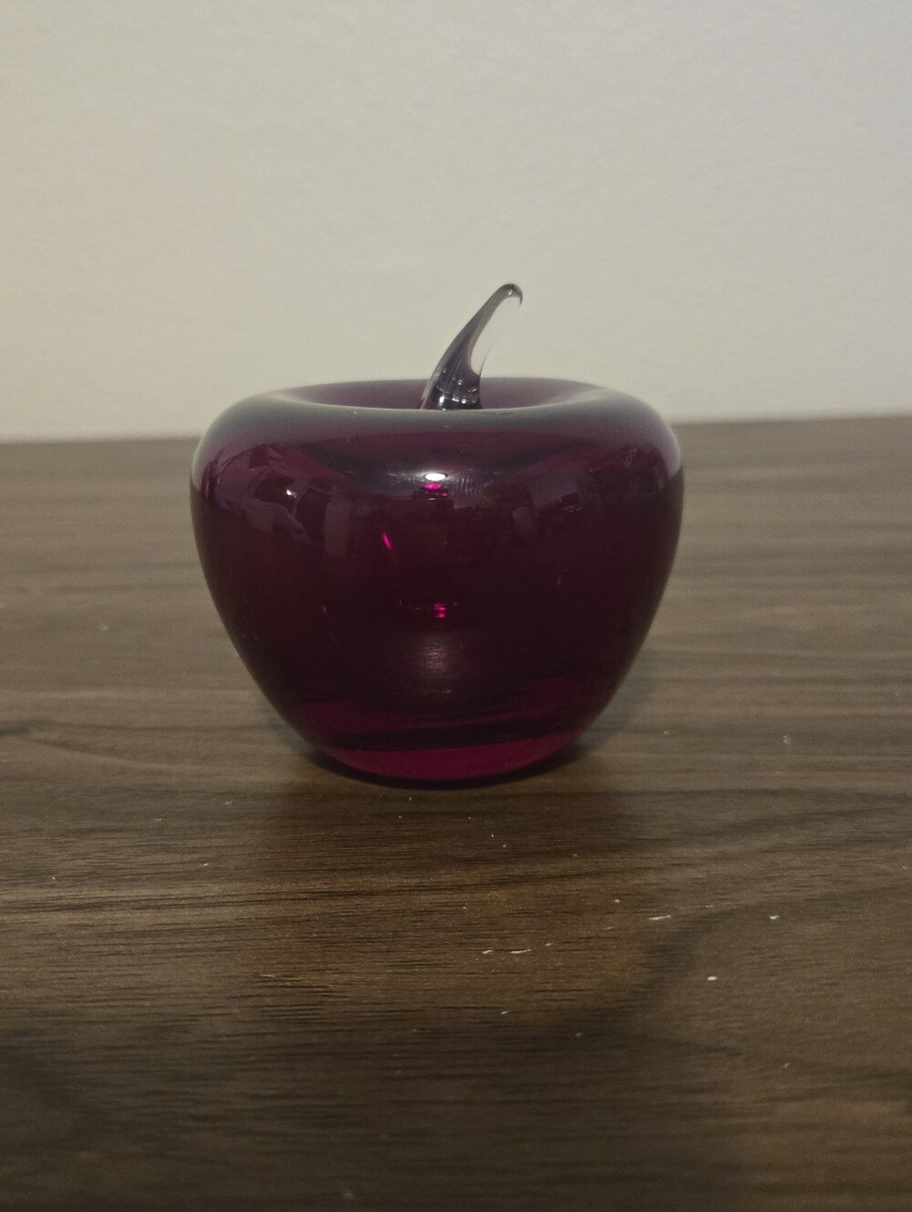 Blenko Ruby Red Apple Hand Blown Art Glass 2013 Small 3" Tall